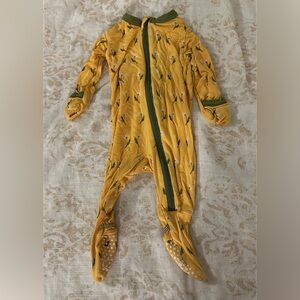 Kickee Pants Mustard Floral Kids Footie